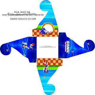 Fiesta de Sonic: Cajas para Imprimir Gratis. Fiesta de Sonic: Cajas para Imprimir Gratis.