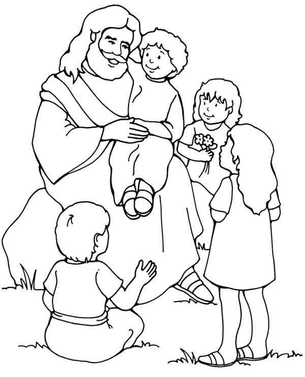 Jesus And Children Coloring Pages ~ Coloring Pages