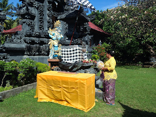 Morning Worship at Kuningan Day in Dalem Temple Ringdikit, North Bali