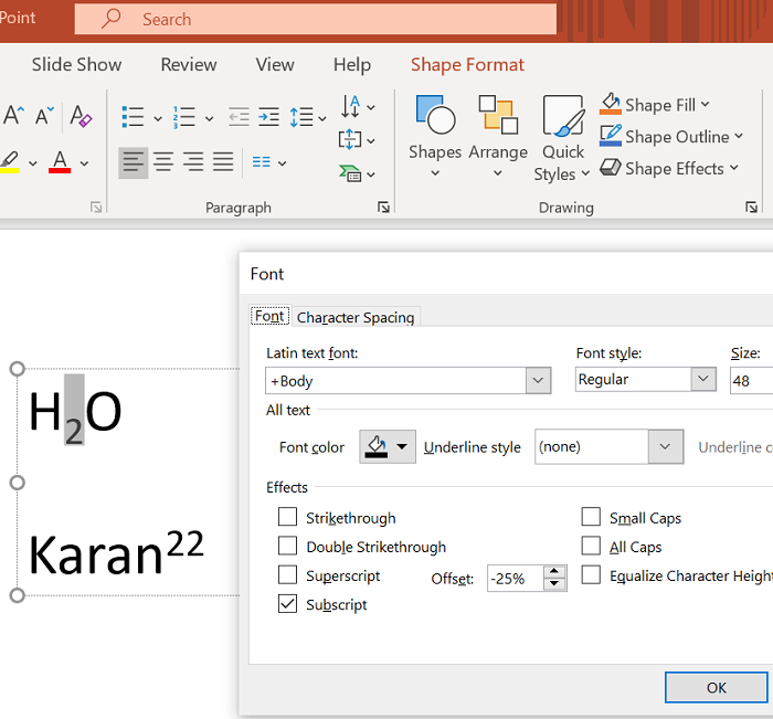 format Text as Superscript or Subscript in Word, Excel, and PowerPoint
