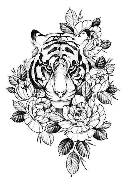 Tattoos Book: +2500 FREE Tattoo Designs: Tiger tattoo stencils