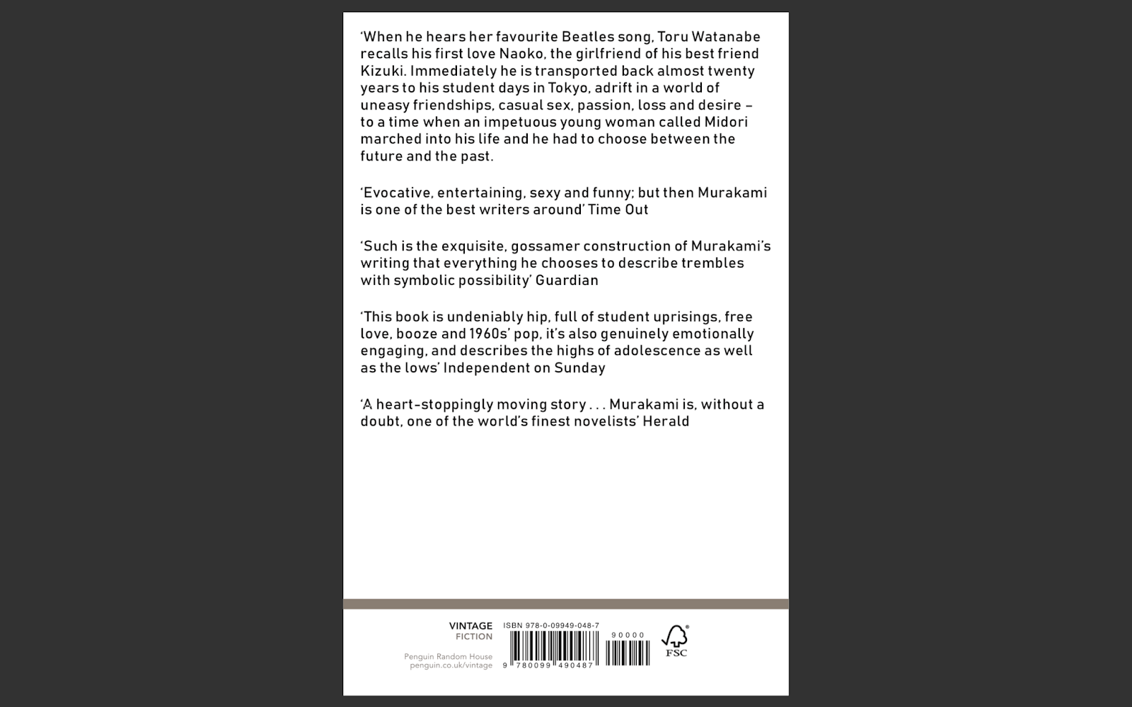 Norwegian Wood Book Cover