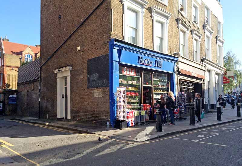 Will Thacker's travel bookshop in Notting hill was located here, now a souvenir shop.