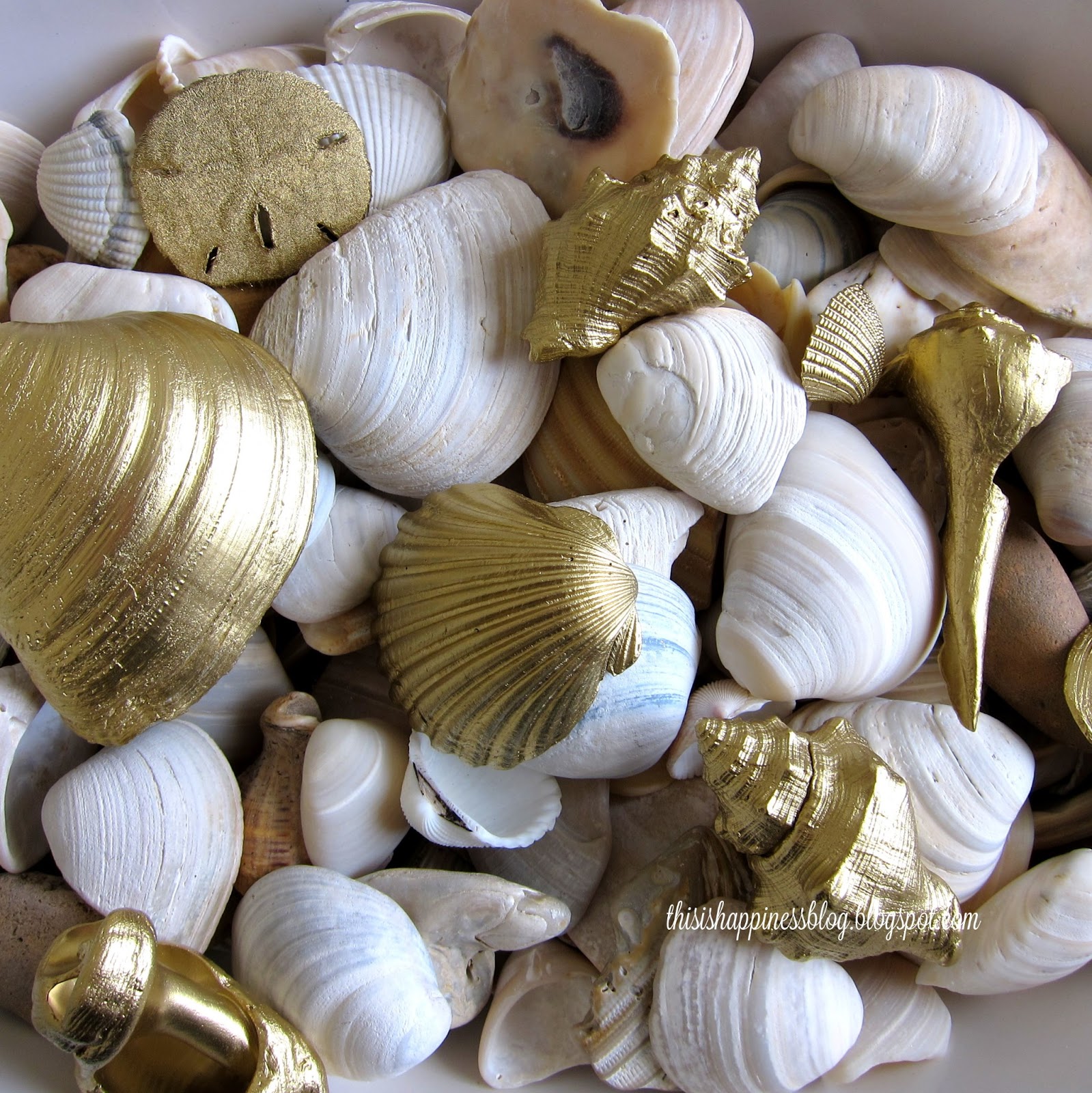 this is happiness diy gold seashells