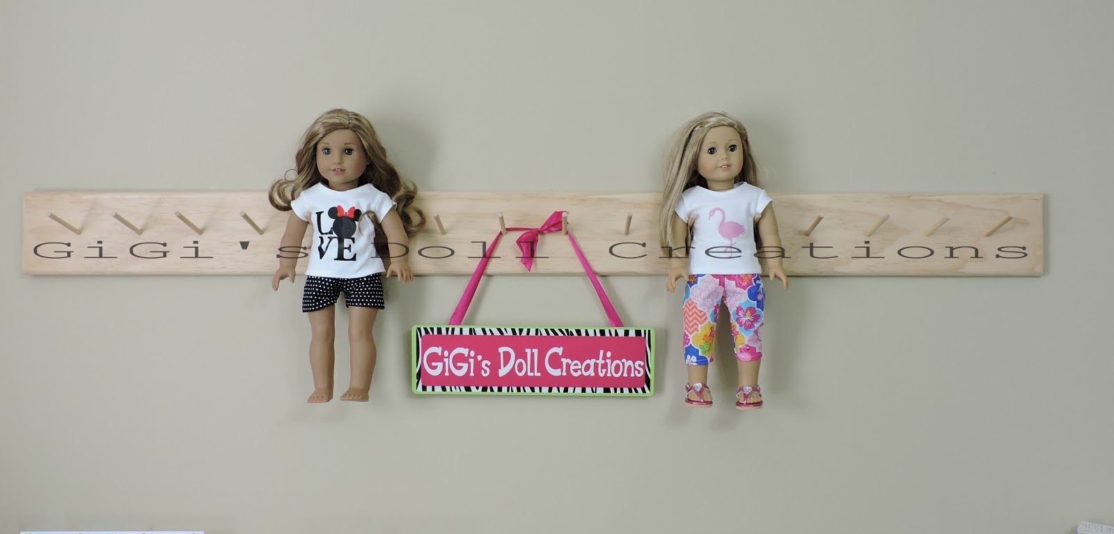 GiGi's Doll and Craft Creations American Girl Doll Wall Hanger