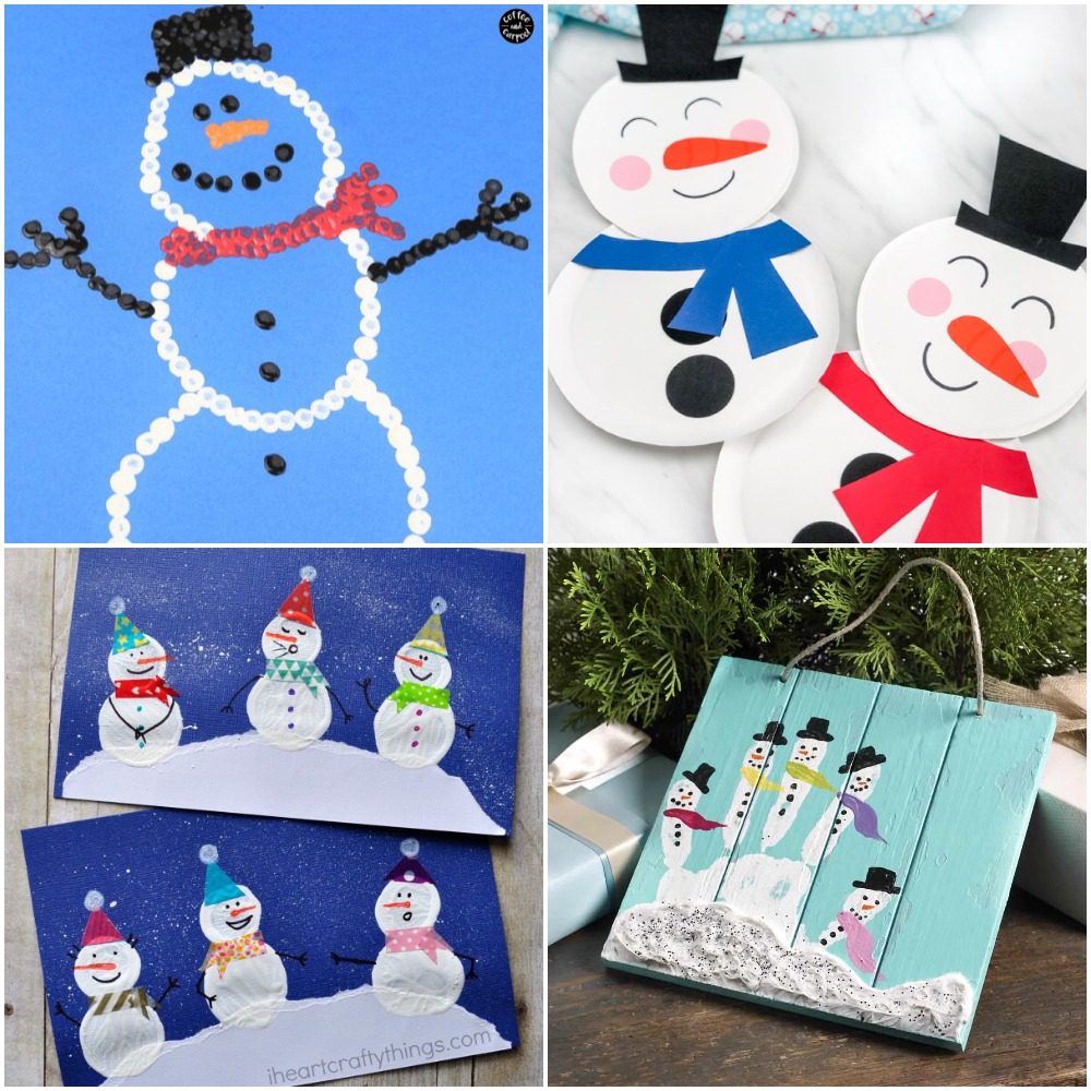 Snowman Craft With Cotton Balls and Construction Paper! Easy and