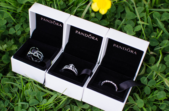 Pandora Silver Black Onyx Heart Ring