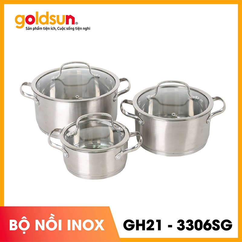 Goldsun Bộ nồi inox GH21-3306SG