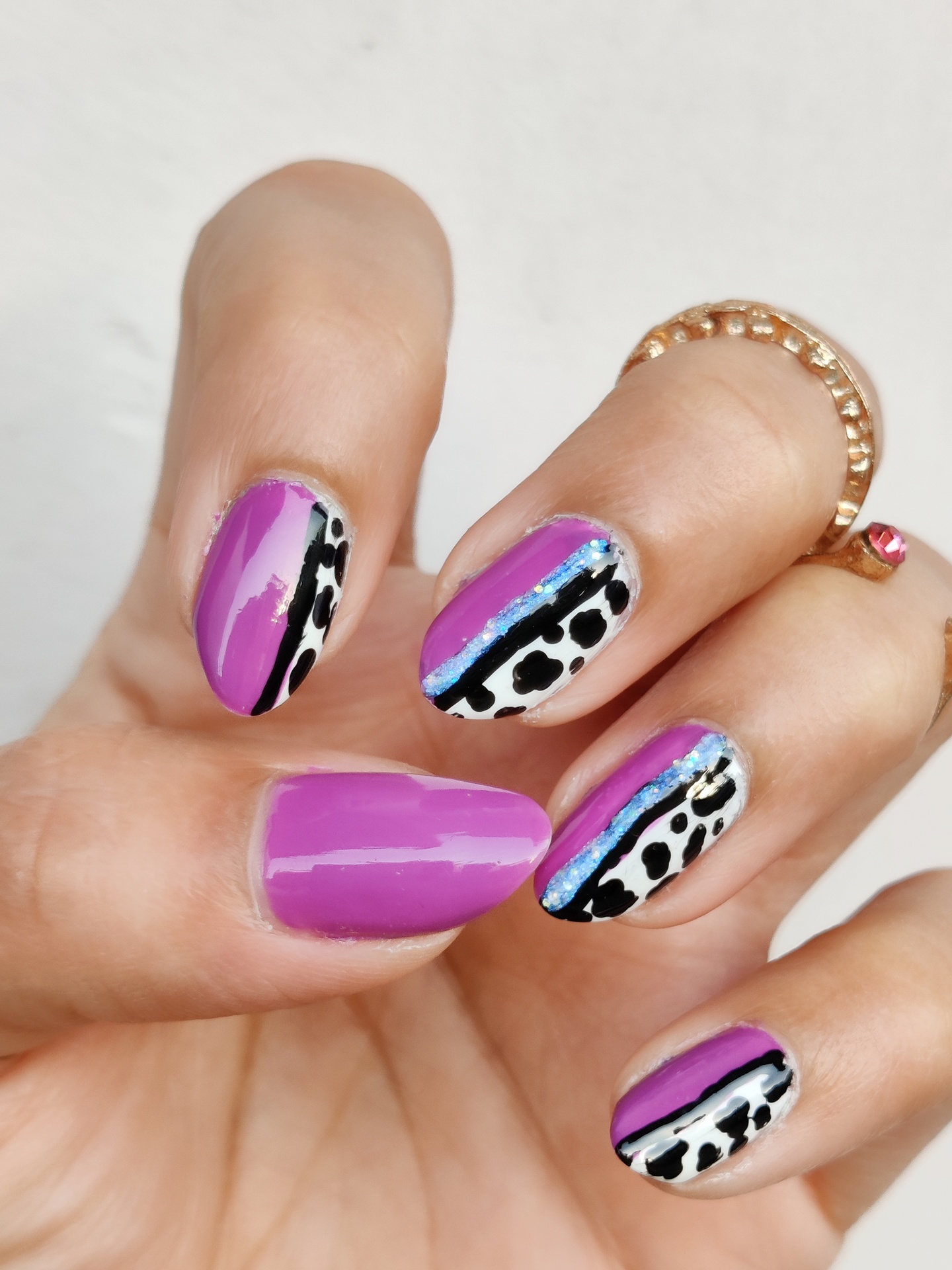 Colorful Cow Print Nail Art Design Tutorial Easy Summer Nails For