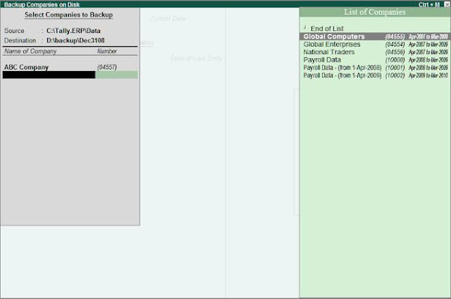 Backup And Restore In Tally
