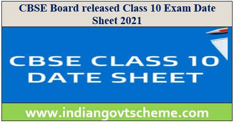 10 Exam Date Sheet 2021