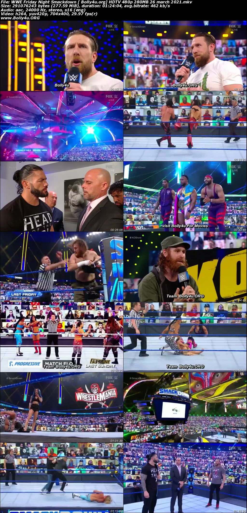WWE Friday Night Smackdown HDTV 480p 280MB 26 March 2021 Download