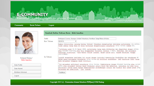 E-Community - Web Komunitas Alumni Support PHP 7