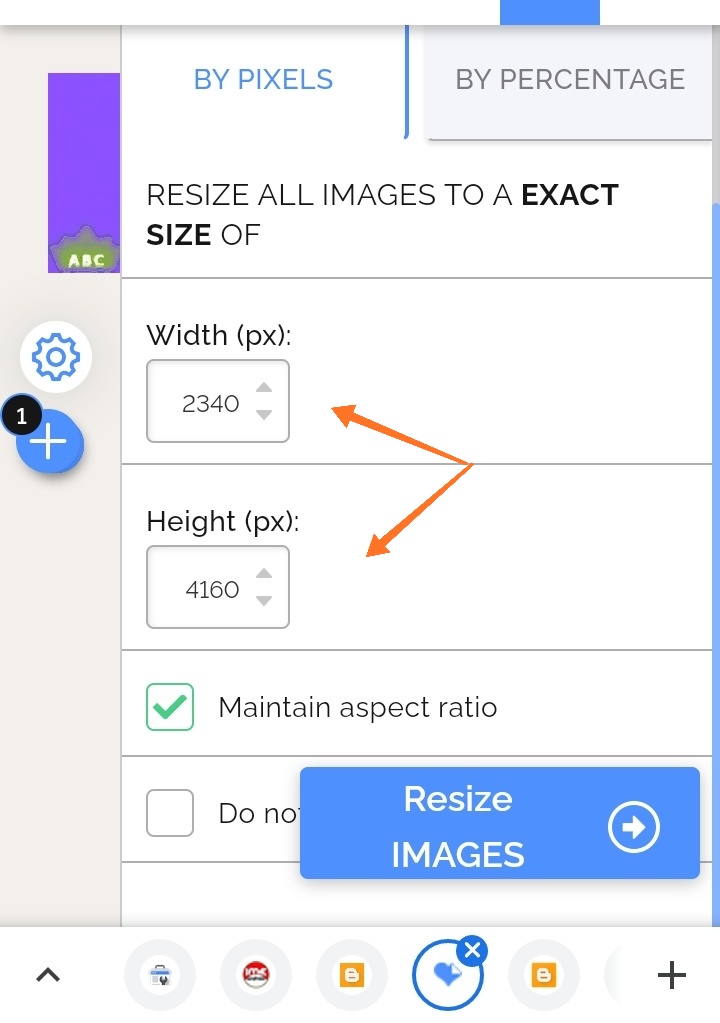 Mengubah ukuran foto