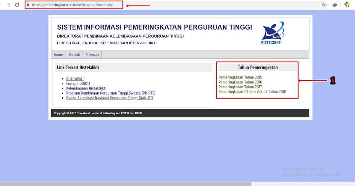 Cara Mudah Mengetahui Peringkat Perguruan Tinggi Berdasarkan Rangking Dikti Secara Online Berbagi Ilmu