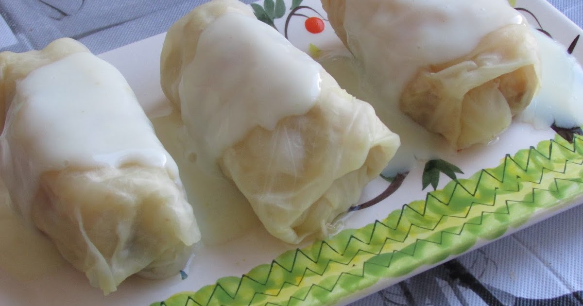 Lachanodolmades z kremem cytrynowym