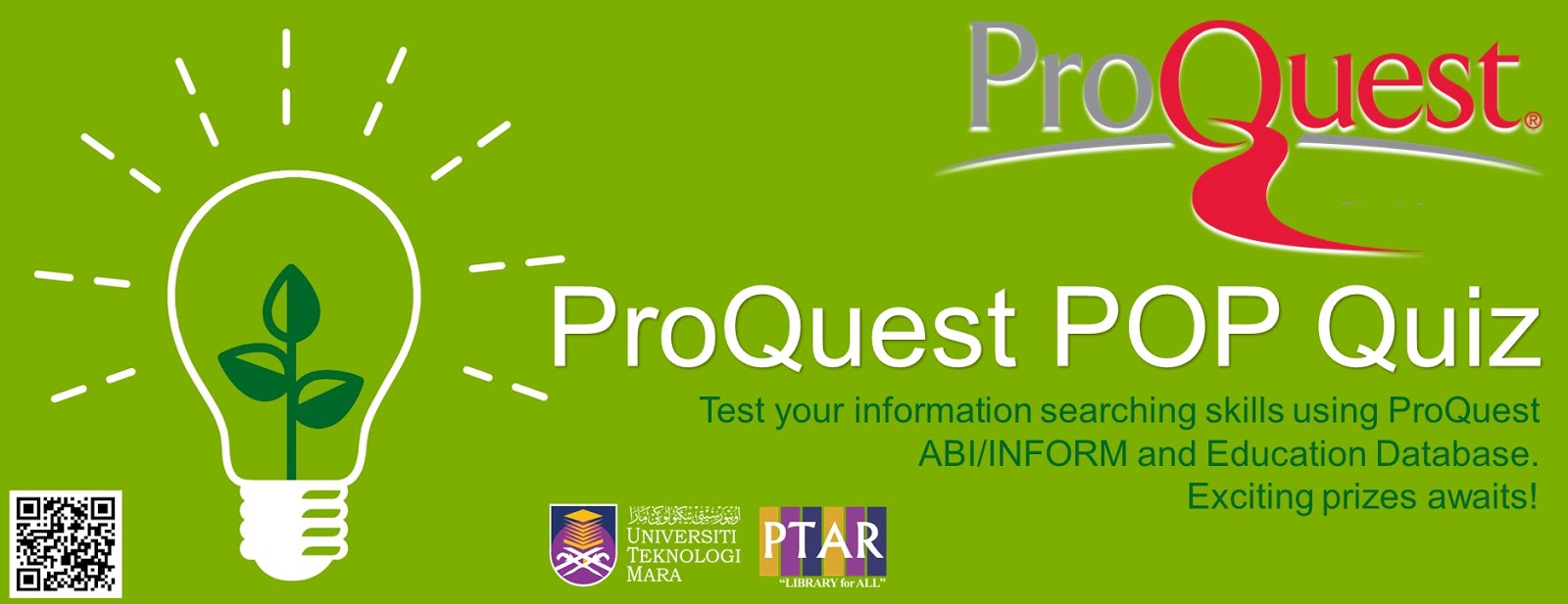 ProQuest Online Pop Quiz 1st to 31st May 2018