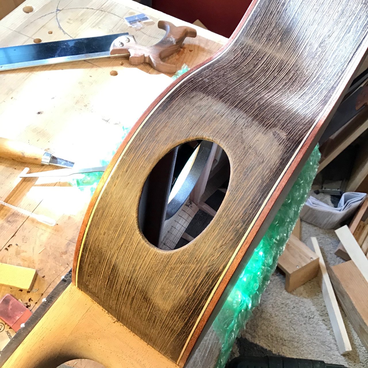 Cutting a Sound Port on a Guitar
