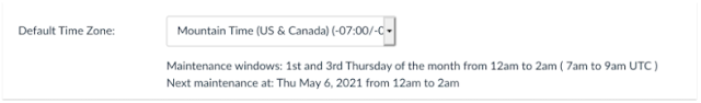 Canvas User Settings Maintenance Schedule