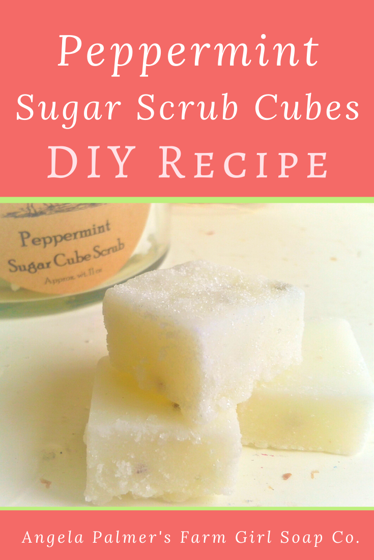 Learn to make peppermint sugar scrub cubes with this easy DIY recipe. These peppermint sugar scrub cubes make sweet DIY Christmas gifts.