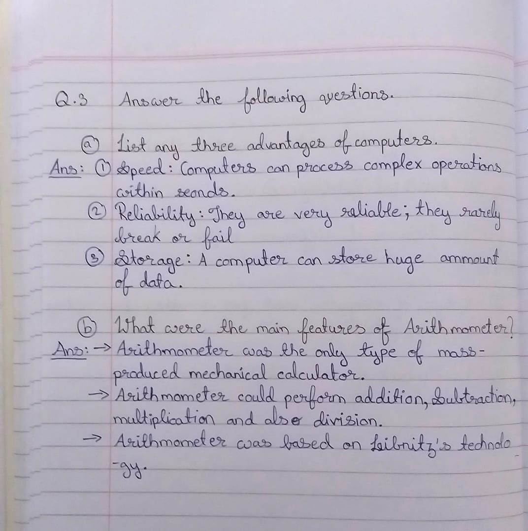 Ch 1 Evaluation of Computer Grade VI Classwork.