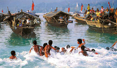 Myanmar sea gypsies or Salone (Moken) in the Myeik Archipelago