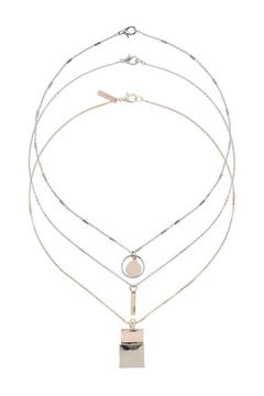 Disc and bar multi row necklace, $22 by Topshop