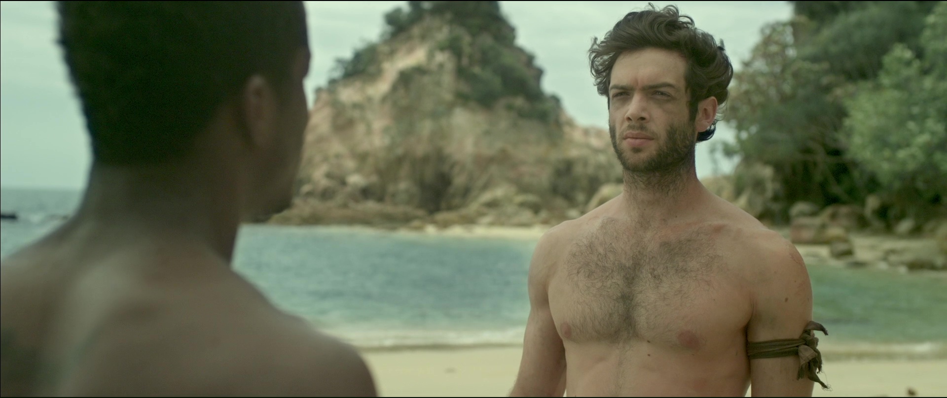 Ethan Peck shirtless in Eden.