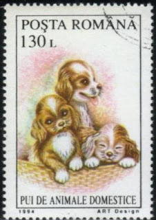 1994年ルーマニア　子犬の切手