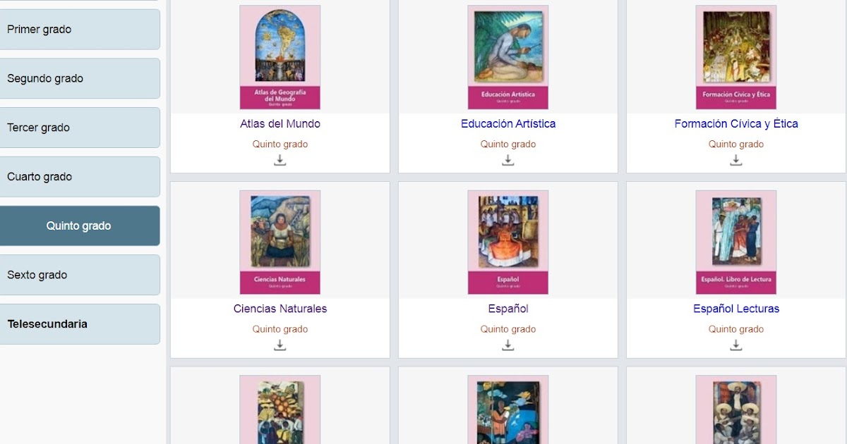 DESCARGAR LIBROS DE QUINTO GRADO