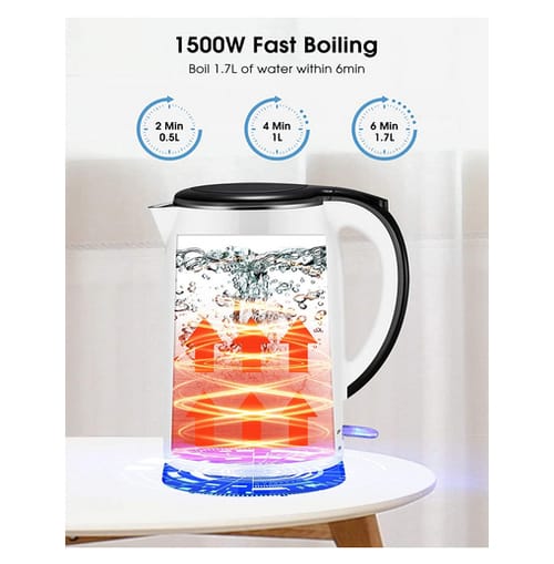 Review IKICH Double Wall Cool Touch Electric Kettle