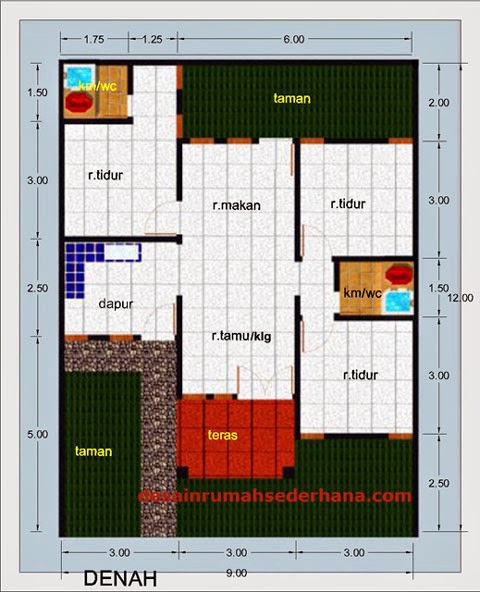Gambar Desain Rumah Sederhana Type 60 M2 3 Kamar Tidur  Desain Rumah 