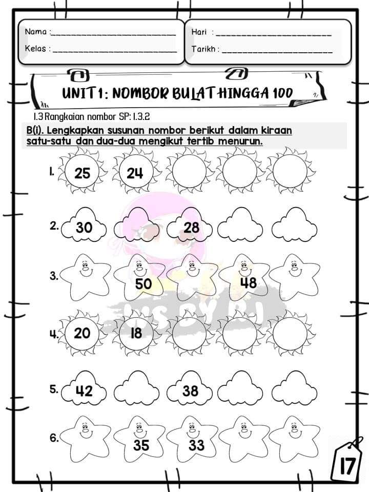 Download / Muat Turun Lembaran Kerja Matematik Pemulihan Khas Tahun 2