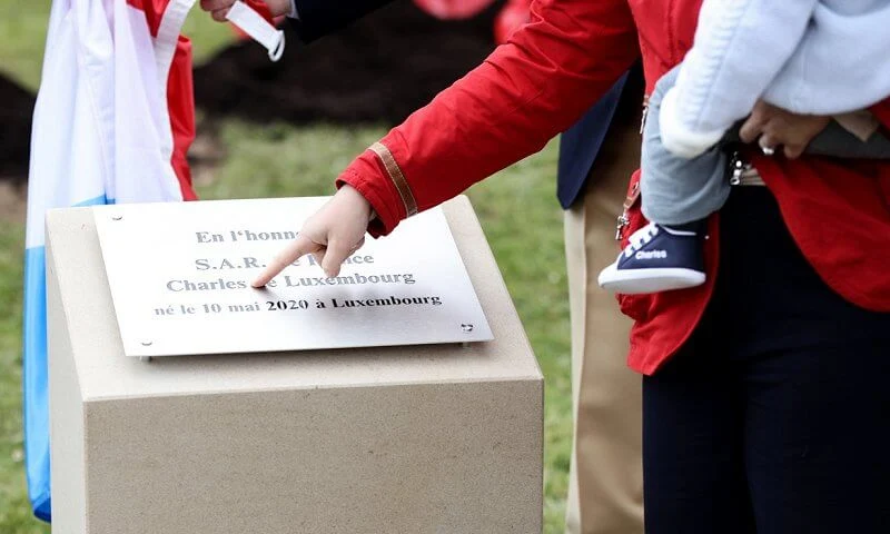 Prince Charles celebrate his first birthday. Hereditary Grand Duchess Stephanie. Princess Stephanie wore a red jacket