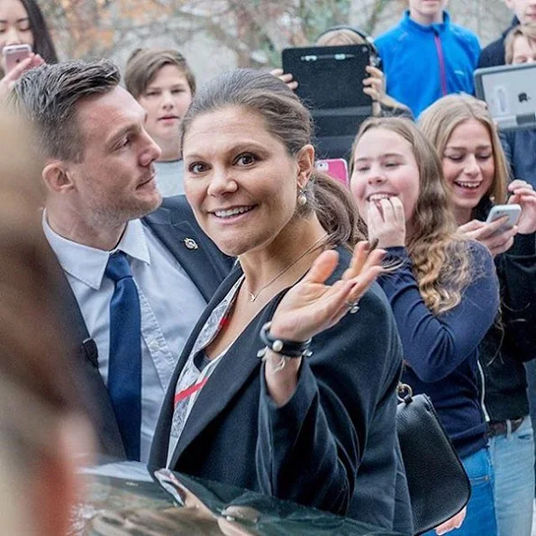 Crown Princess Victoria of Sweden attended a conference organized by Emerich Foundation in Viksjö School of Jarfalla municipality near Stockholm together with Emerich Roth who is a Swedish author and academician