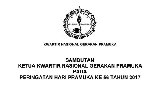 Download Naskah Pidato Sambutan Hari Pramuka Ke 56 Tahun 2017 Komunitas Smk Kabupaten Grobogan