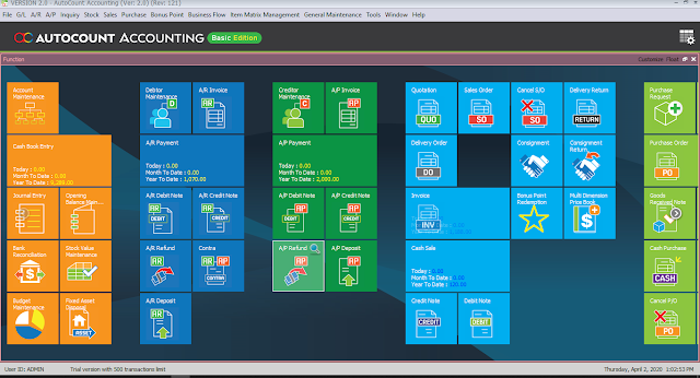 Autocount: Autocount Accounting System Version 2.0