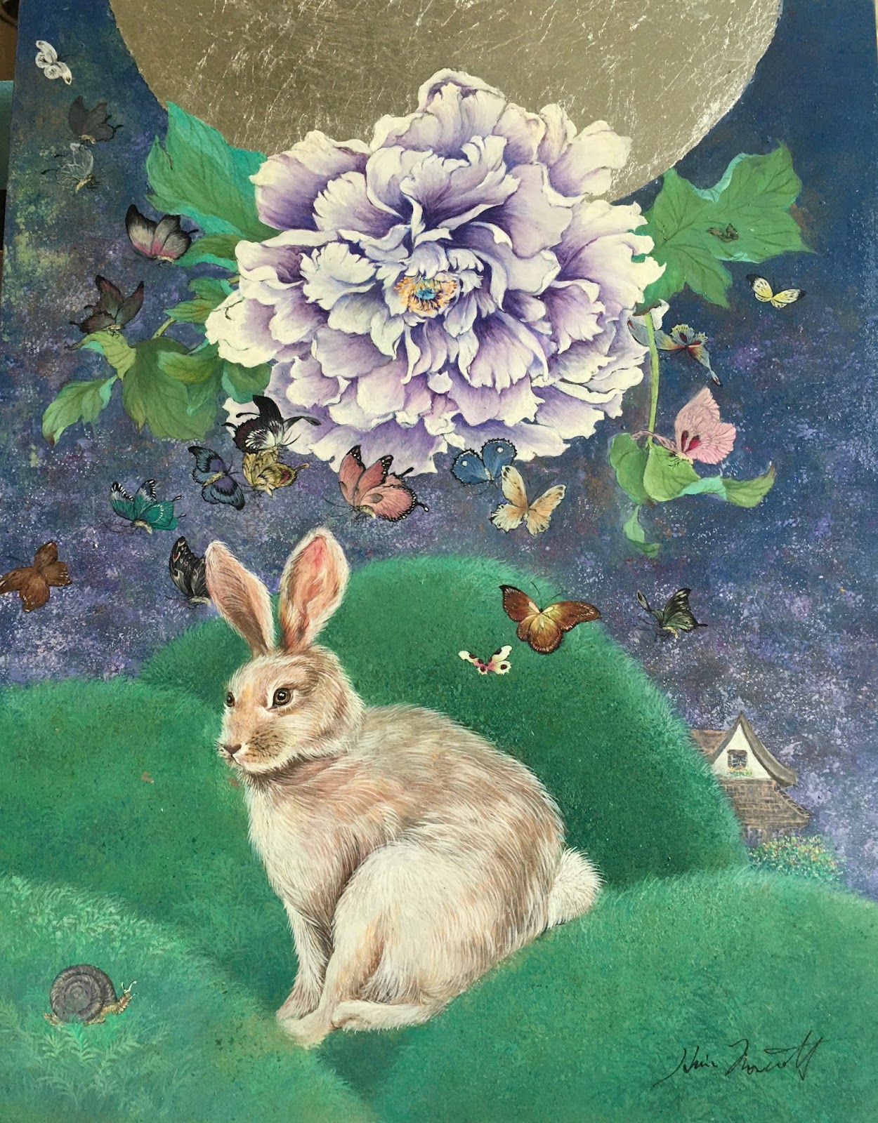 Bunny and flowers