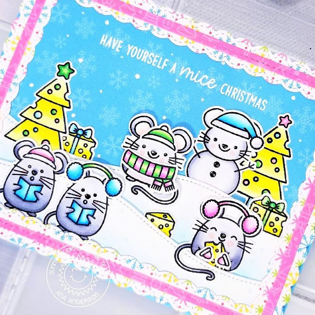 Sunny Studio Stamps: Merry Mice Woodland Borders Fancy Frame Dies Christmas Card by Ana Anderson Sunny Studio Stamps: Merry Mice Woodland Borders Fancy Frame Dies Christmas Card by Ana Anderson