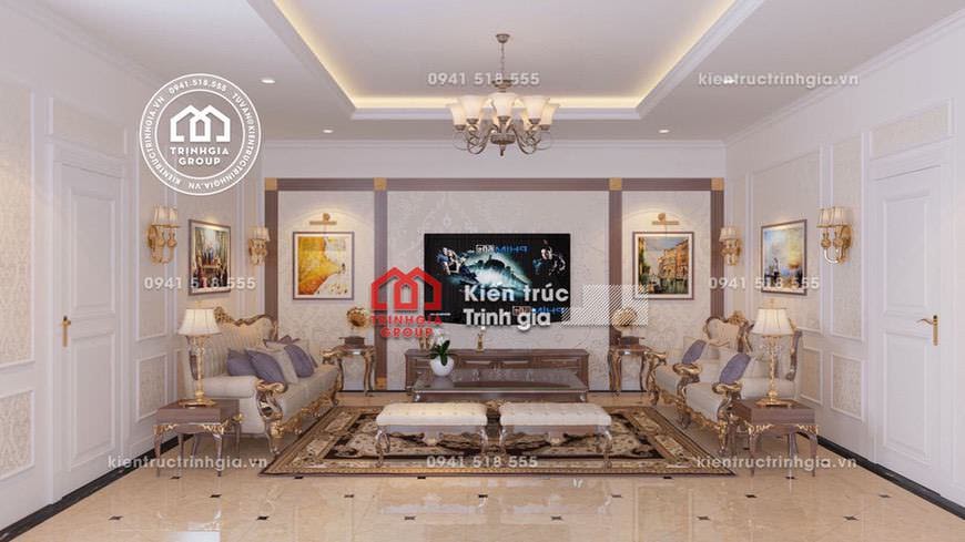 Thiết kế nội thất biệt thự tân cổ điển kiểu Pháp sang trọng - Mã số Nt4023 - Ảnh 3