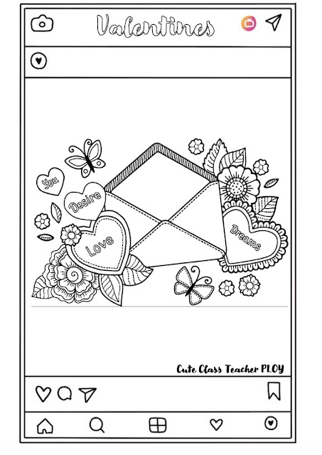 Valentines Day Coloring Pages PDF for Kindergarten Student PIN IT for Pinterest
