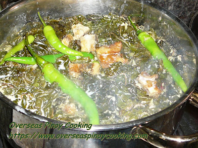 Laing at Daing, Laing with Dried Fish - Cooking Procedure