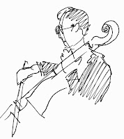 sketch of a cellist (c) 2016 by David Borden