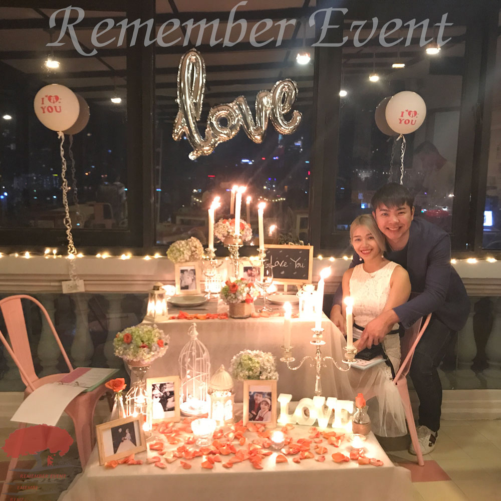 Trang trí sinh nhật lãng mạn Ghi nhớ sự kiện Bữa tiệc lãng mạn Bất ngờ