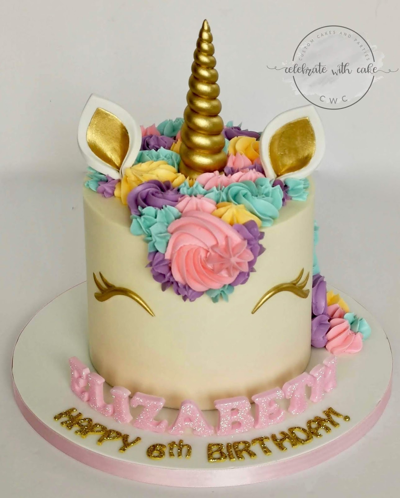 Celebrate with Cake! Unicorn Buttercream single tier Cake