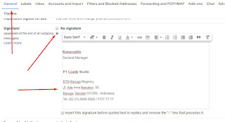 Cara Memasang Signature dengan Gambar di Gmail