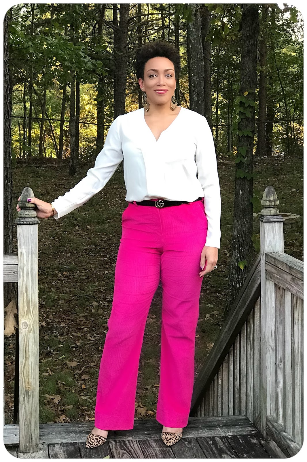 Vogue 9181 | Hot Pink Corduroy Pants - Erica Bunker DIY Style!
