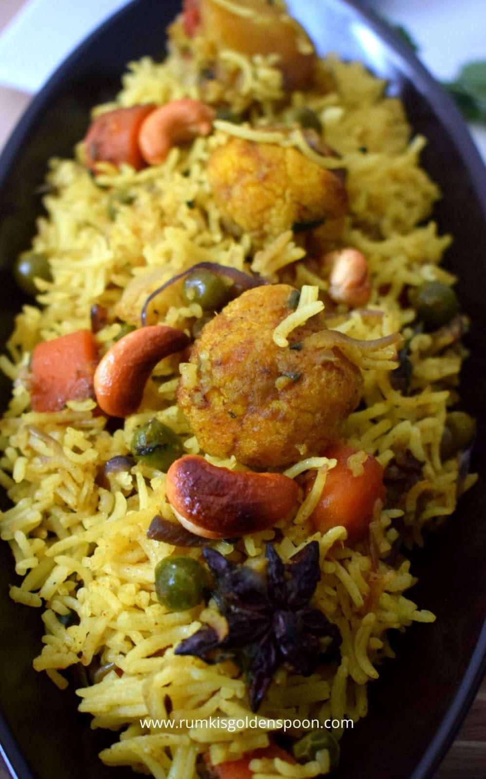 Indian Recipe, Vegetarian Recipe, Easy Vegetable Dum Biryani, Rumki's Golden Spoon, recipe of vegetable biryani, hyderabadi style dum biryani, flavoured rice with vegetables, vegan/vegetable rice recipe