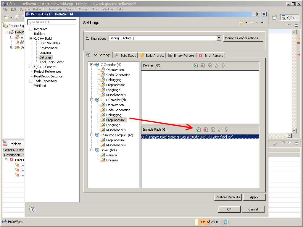 Dan Dar3 Eclipse CDT and Microsoft Visual C++ compiler
