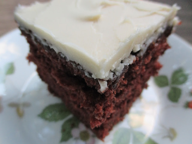 Chocolate Cake with Vanilla Buttercream Frosting Slice